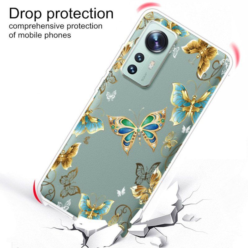 Etui do Xiaomi 12 Pro Silikonowe Motyle