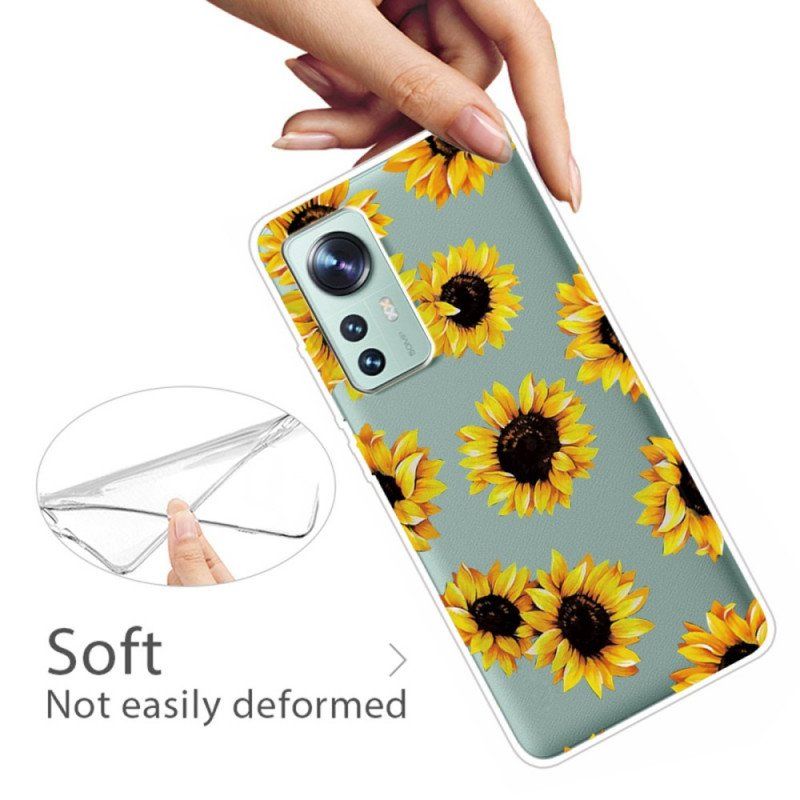 Etui do Xiaomi 12 Pro Silikonowe Słoneczniki