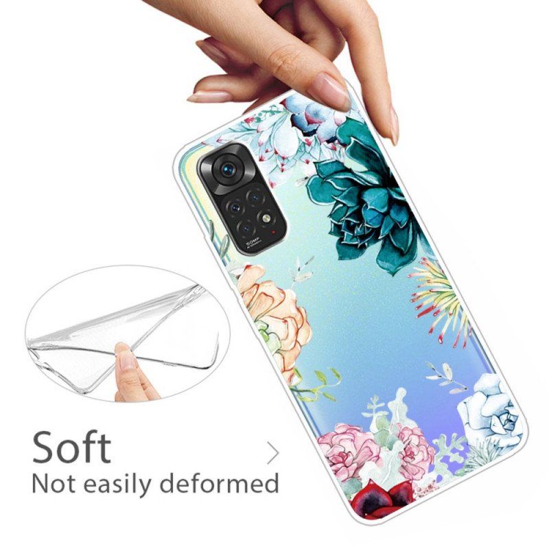 Etui do Xiaomi Redmi Note 11 / 11S Bezszwowe Akwarela Kwiaty