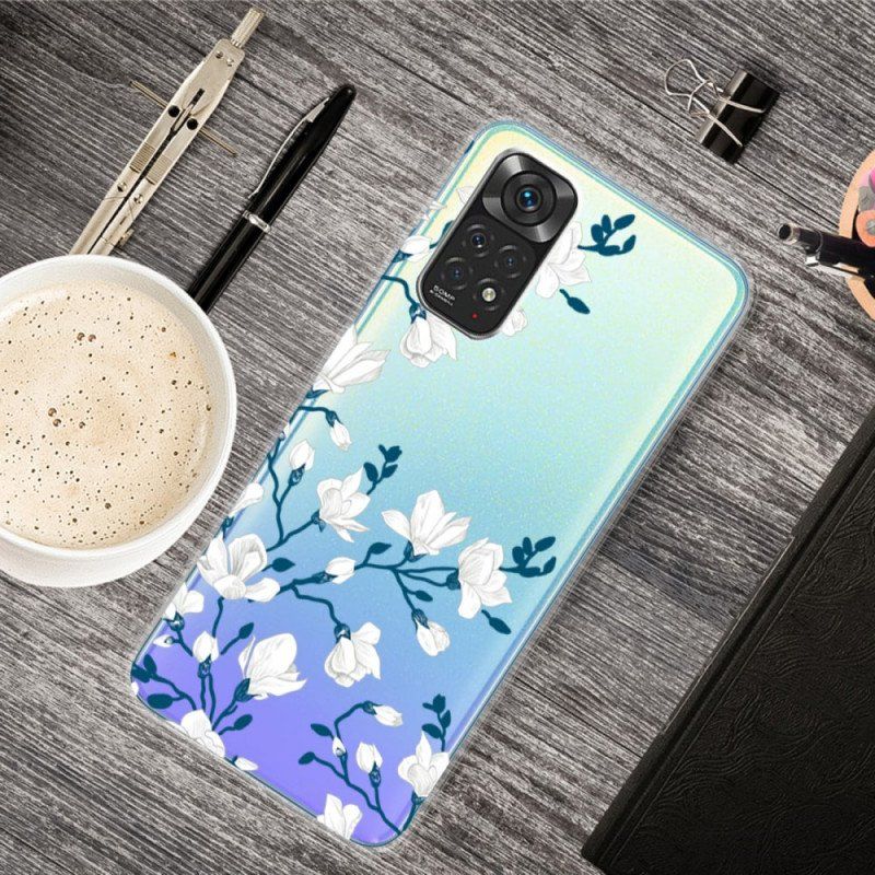 Etui do Xiaomi Redmi Note 11 / 11S Białe Kwiaty