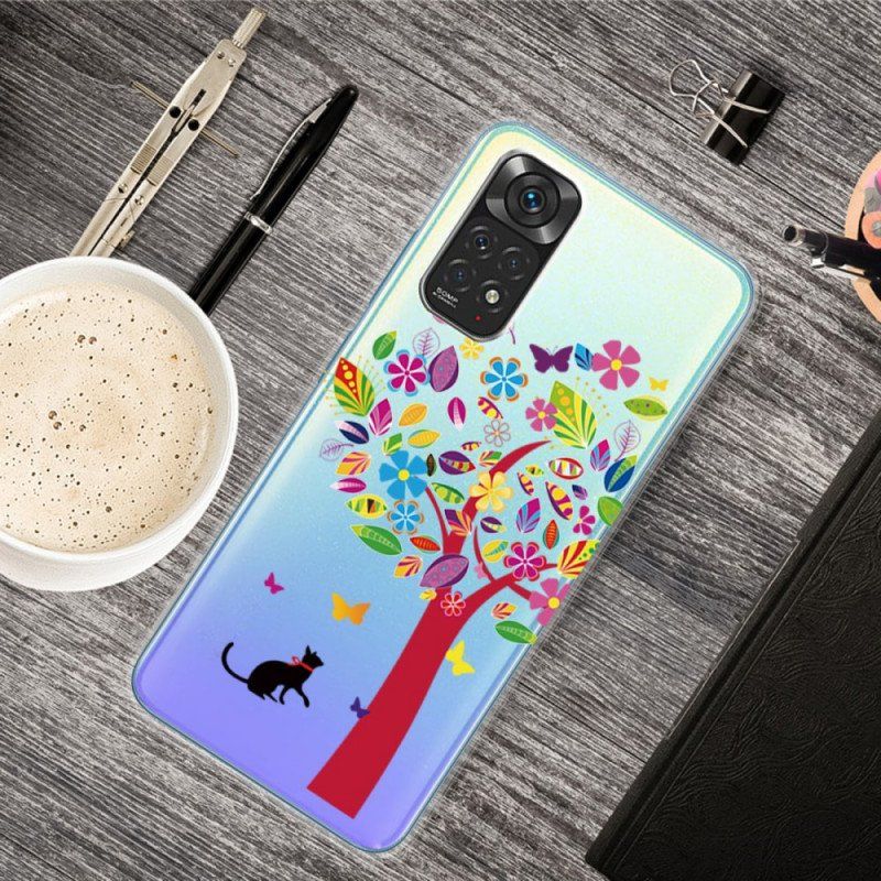 Etui do Xiaomi Redmi Note 11 / 11S Kot Pod Kolorowym Drzewem