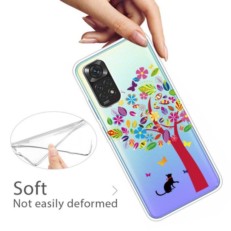 Etui do Xiaomi Redmi Note 11 / 11S Kot Pod Kolorowym Drzewem