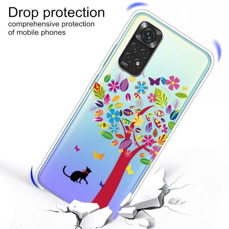 Etui do Xiaomi Redmi Note 11 / 11S Kot Pod Kolorowym Drzewem