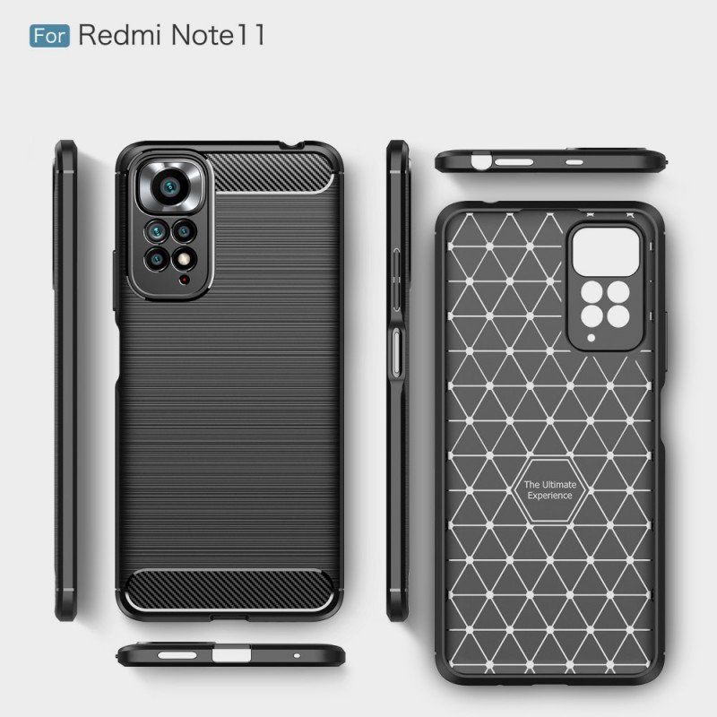 Etui do Xiaomi Redmi Note 11 / 11S Szczotkowane Włókno Węglowe