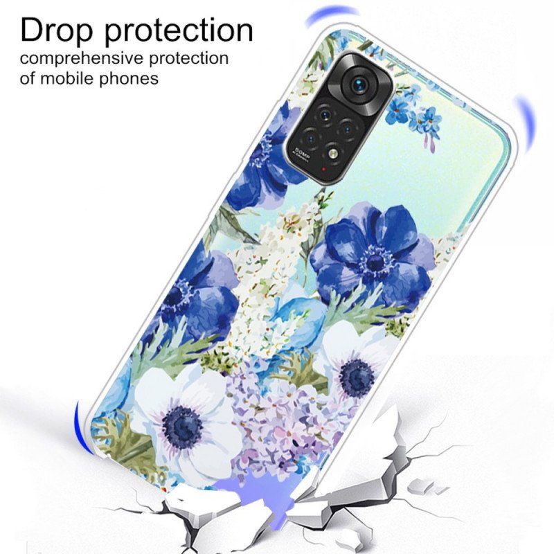 Etui do Xiaomi Redmi Note 11 Pro / 11 Pro 5G Akwarela Niebieskie Kwiaty