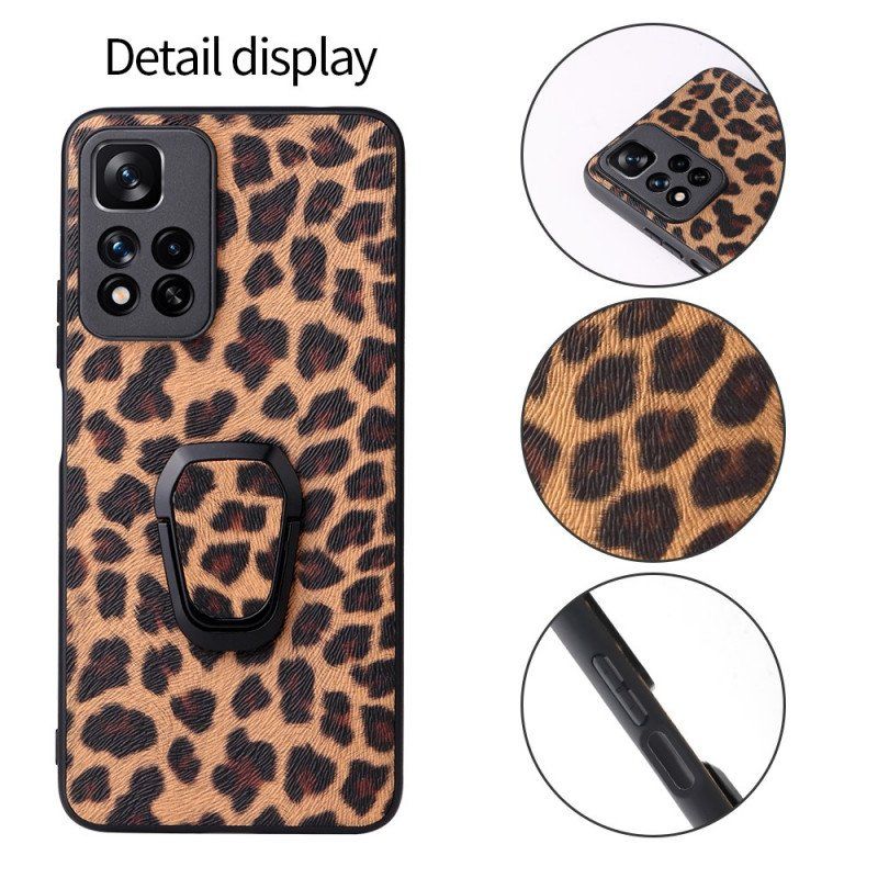 Etui do Xiaomi Redmi Note 11 Pro Plus 5G Wsparcie Pierścienia W Stylu Lamparta