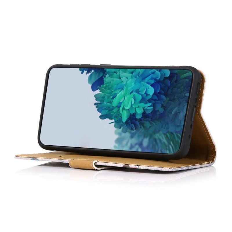 Etui Folio do Google Pixel 7 Pro Elegancka Dwoina Skóry Liczi