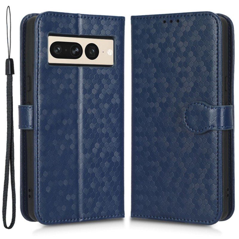 Etui Folio do Google Pixel 7 Pro z Łańcuch Stylizowany Efekt Skóry W Stylu Vintage