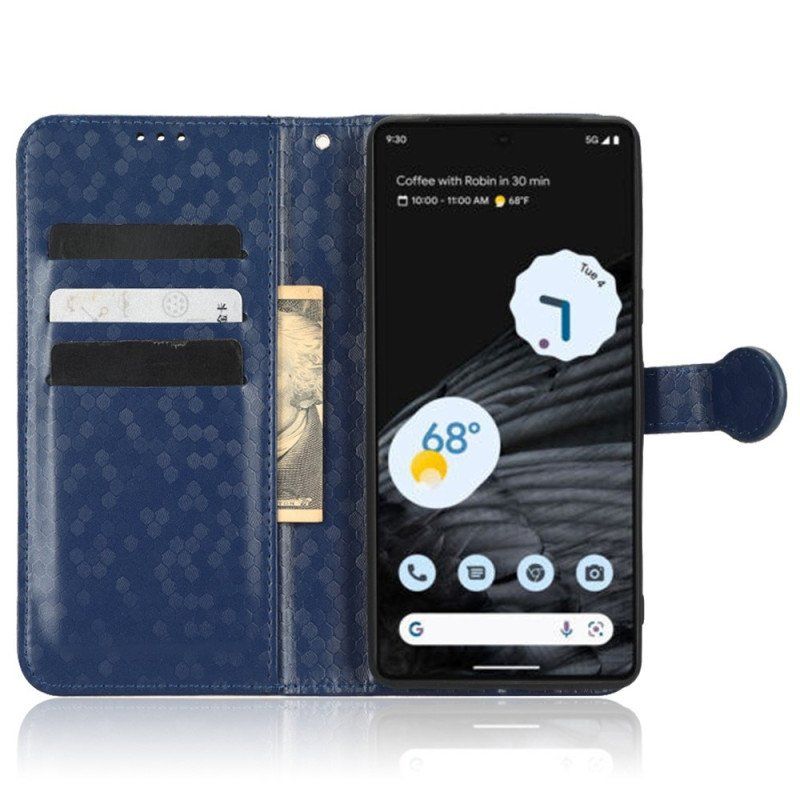 Etui Folio do Google Pixel 7 Pro z Łańcuch Stylizowany Efekt Skóry W Stylu Vintage