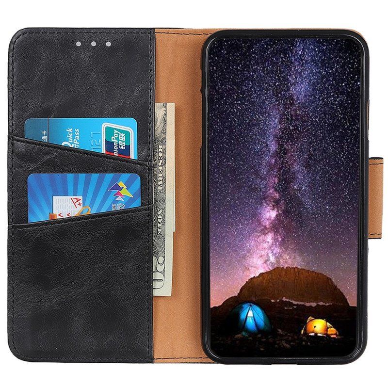 Etui Folio do Google Pixel 7A Dwustronne Zapięcie Ze Skóry Dwoinowej