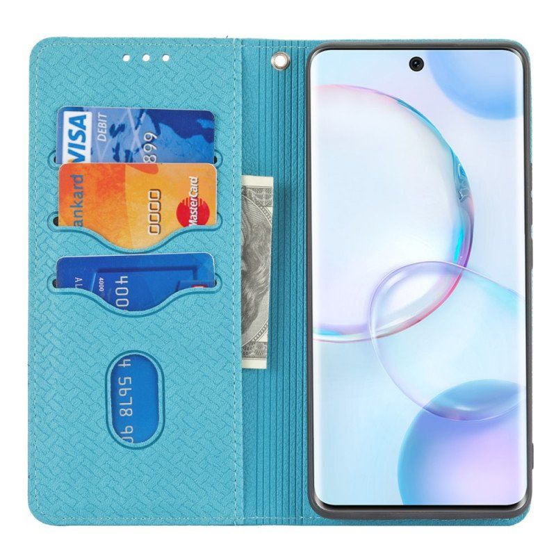 Etui Folio do Honor 50 Pro z Łańcuch Tkany Skórzany Pasek W Stylu Pro