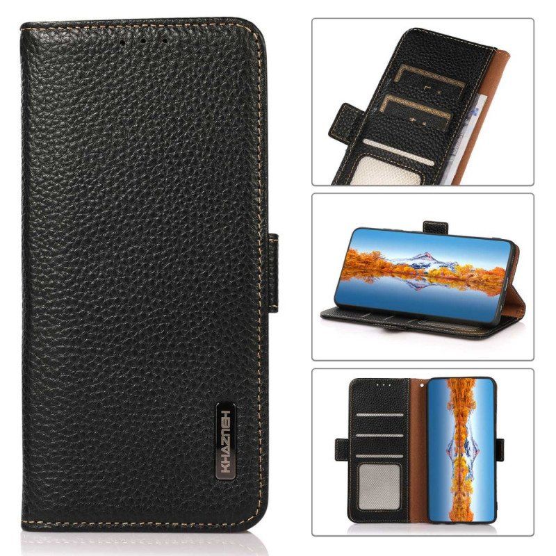 Etui Folio do Honor Magic 4 Pro Skóra Liczi Khazneh Rfid