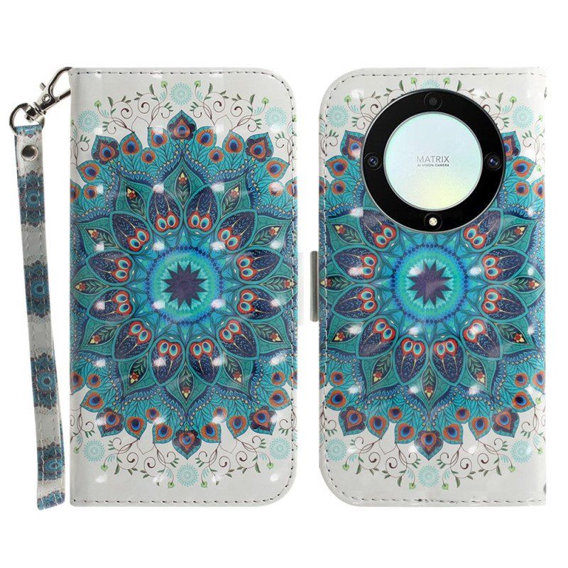 Etui Folio do Honor Magic 5 Lite z Łańcuch Paskowata Mandala