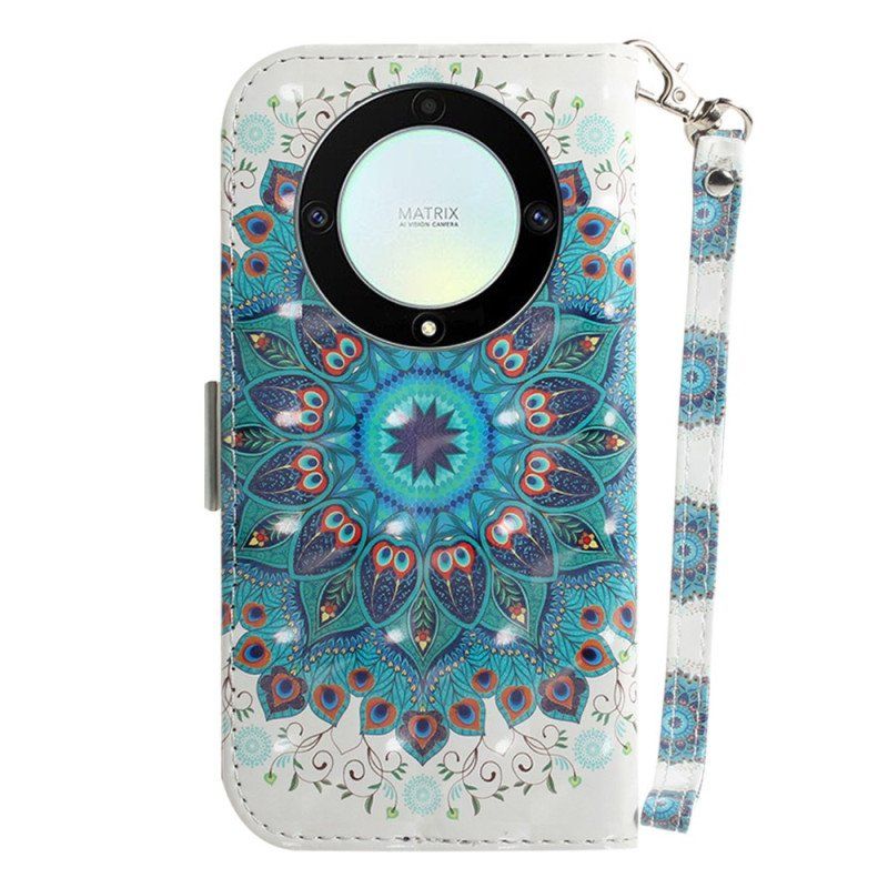 Etui Folio do Honor Magic 5 Lite z Łańcuch Paskowata Mandala