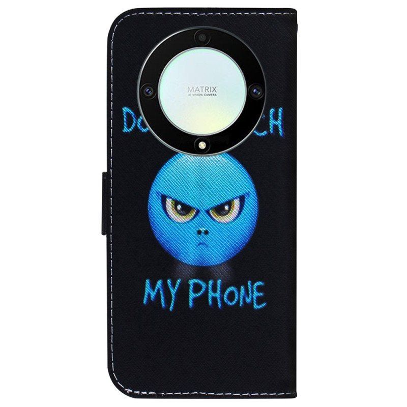 Etui Folio do Honor Magic 5 Lite z Łańcuch Smycz Emoji Telefon