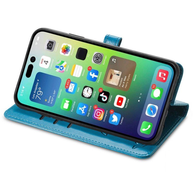 Etui Folio do iPhone 14 Animowane Zwierzęta