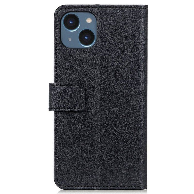 Etui Folio do iPhone 14 Klasyczna Sztuczna Skóra