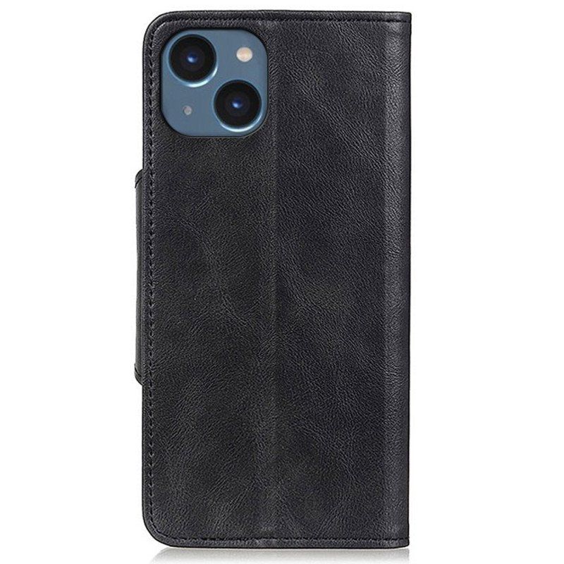 Etui Folio do iPhone 14 Magnetyczne Zapięcie Na Guziki