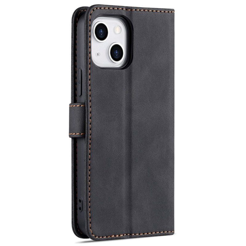 Etui Folio do iPhone 14 Plus Efekt Skóry Azns