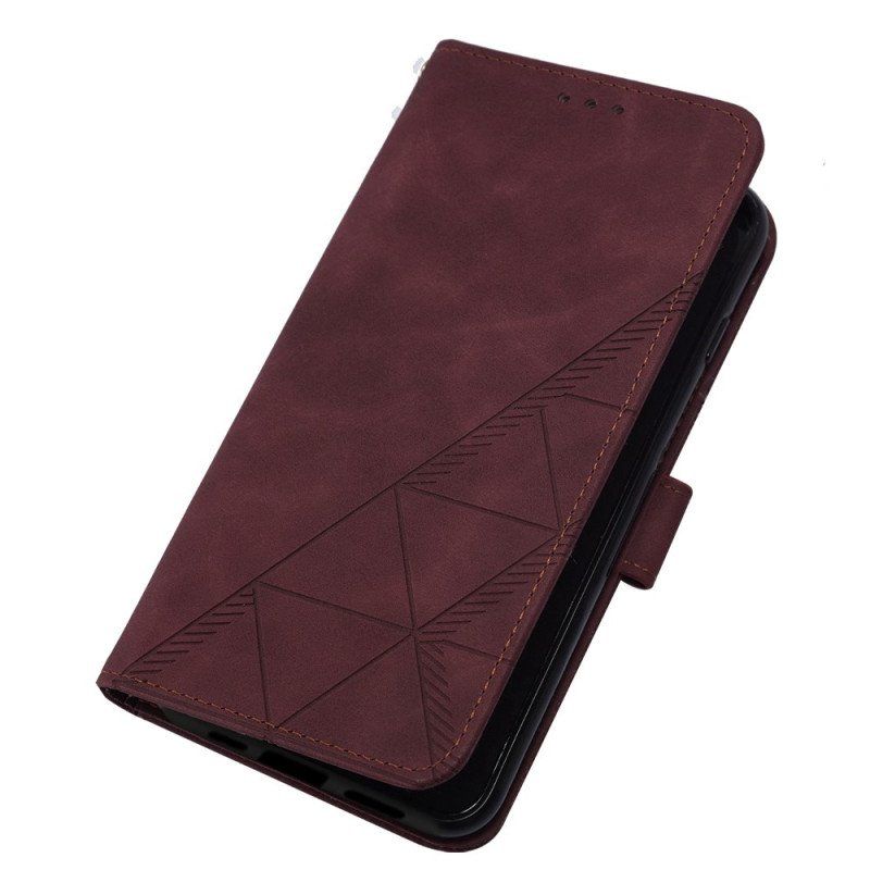 Etui Folio do iPhone 14 Plus Efekt Skóry Piramidy