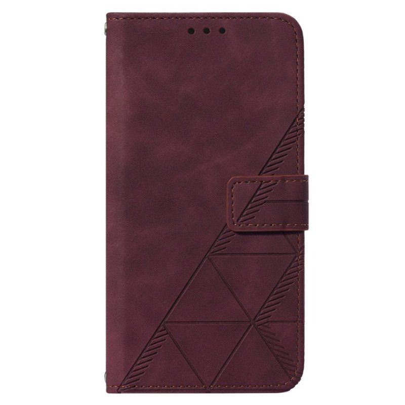 Etui Folio do iPhone 14 Plus Efekt Skóry Piramidy