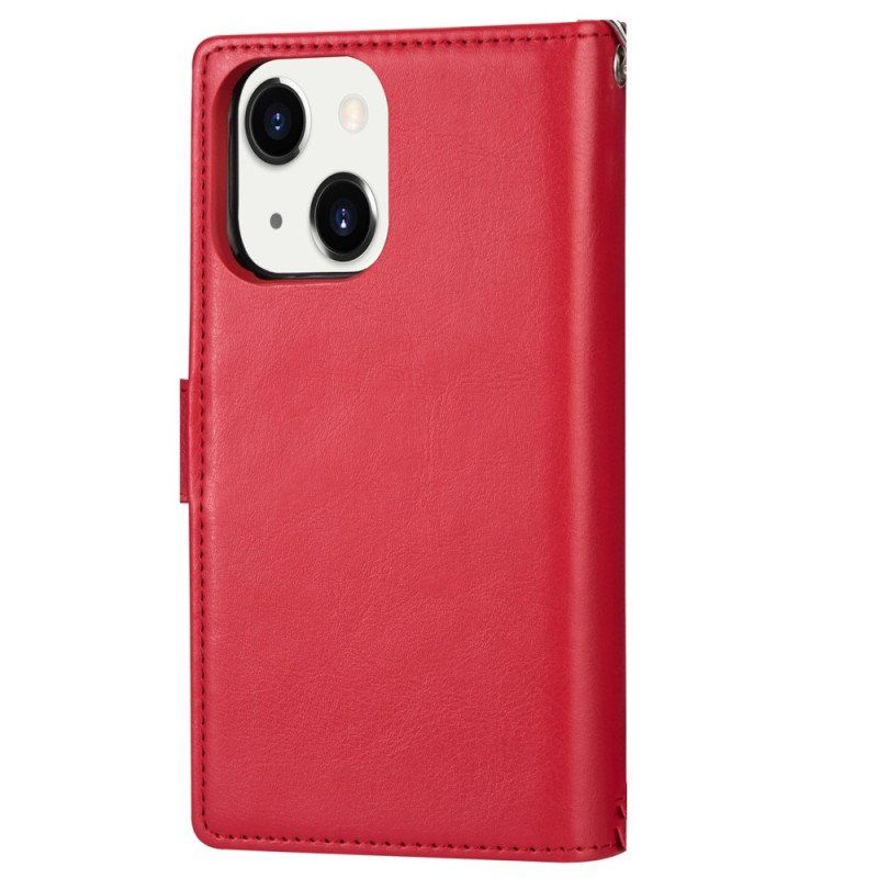 Etui Etui Folio do iPhone 14 Plus Odłączany Uchwyt Na 9 Kart