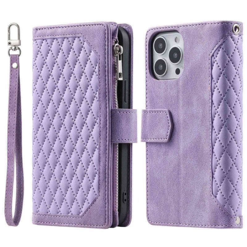 Etui Folio do iPhone 14 Plus Pikowany Styl