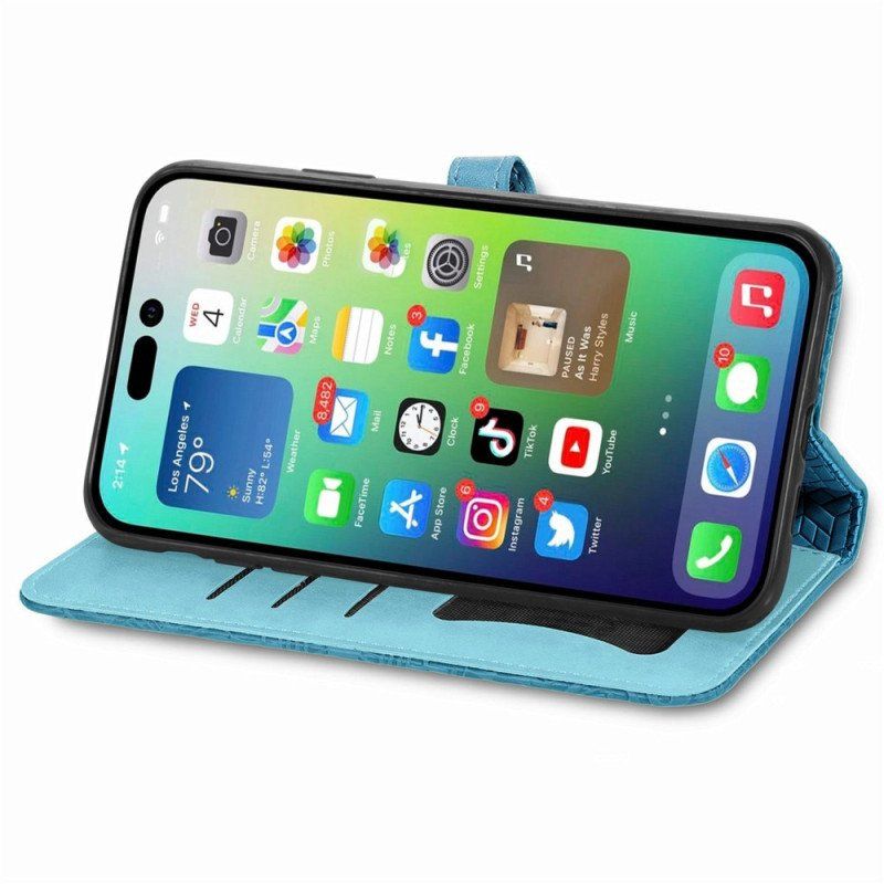 Etui Folio do iPhone 14 Plus Plemienne Liście