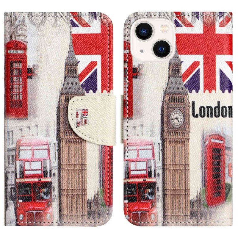 Etui Folio do iPhone 14 Plus Życie W Londynie