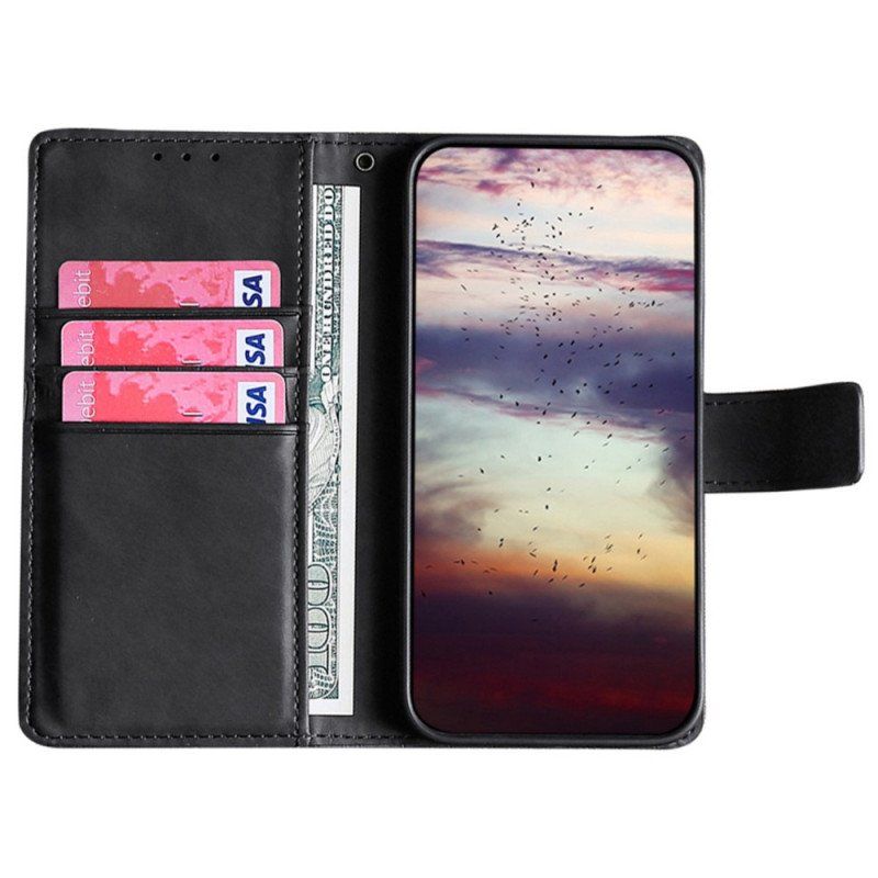 Etui Folio do iPhone 14 Plus Styl Skóry Krokodyla