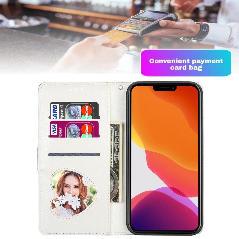 Etui Folio do iPhone 14 Pro Cekinowy Brokatowy Styl