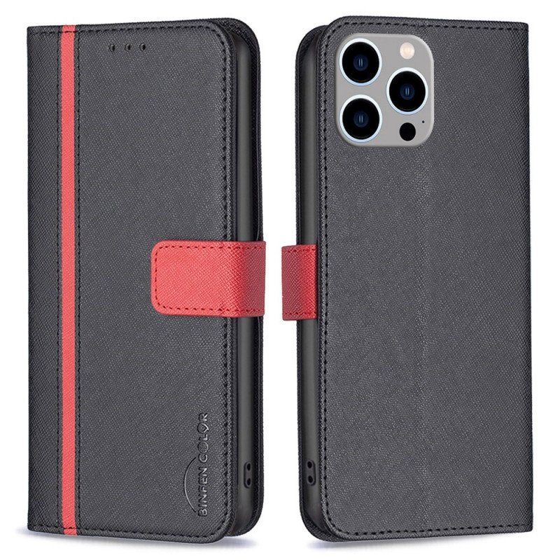 Etui Folio do iPhone 14 Pro Max Dwukolorowy Kolor Binfen