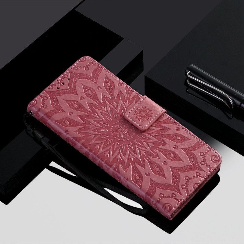 Etui Folio do iPhone 14 Pro Max Mandala Sun Ze Smyczą