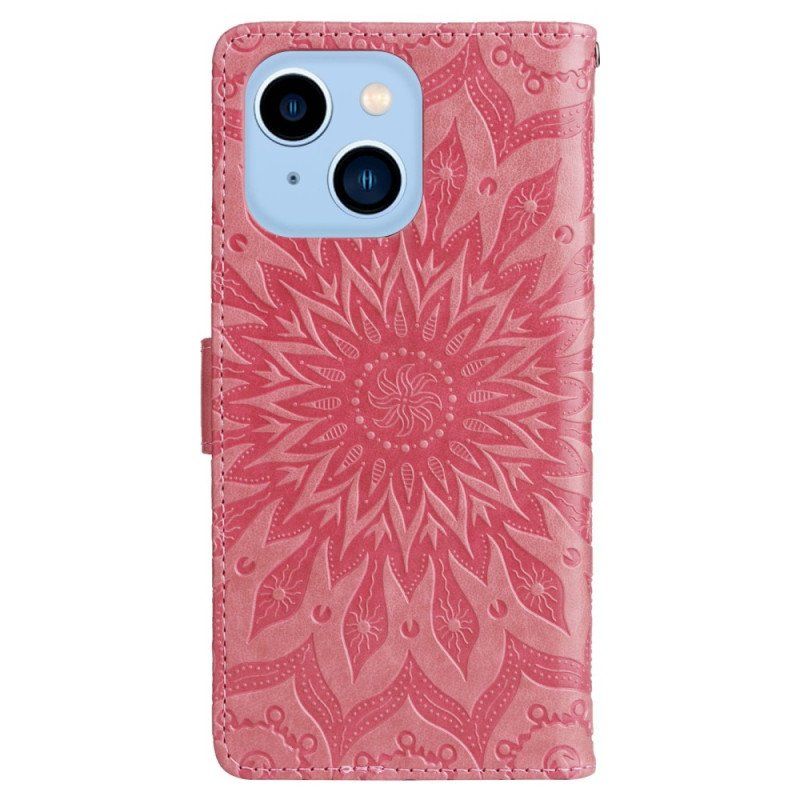 Etui Folio do iPhone 14 Pro Max Mandala Sun Ze Smyczą