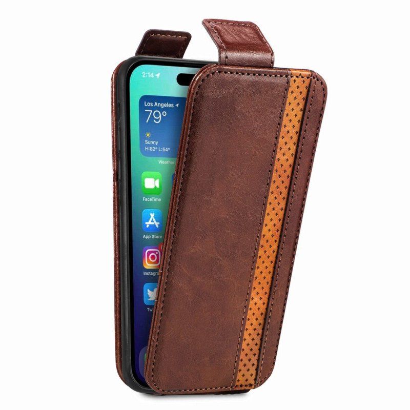 Etui Folio do iPhone 14 Pro Max Skórzany Futerał Pionowa Klapa Caseneo