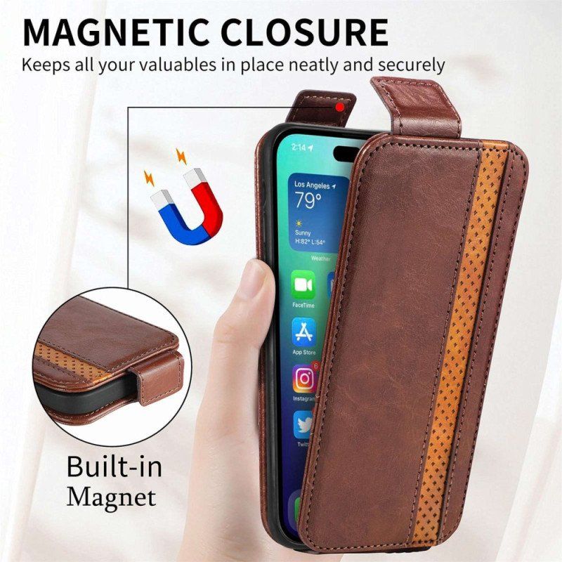 Etui Folio do iPhone 14 Pro Max Skórzany Futerał Pionowa Klapa Caseneo