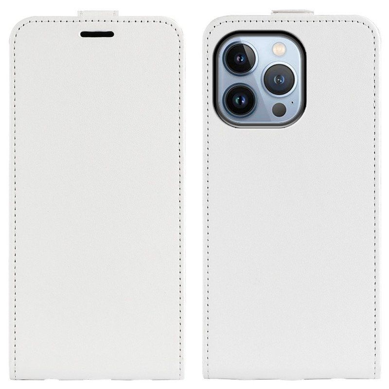 Etui Folio do iPhone 14 Pro Max Skórzany Futerał Pionowy Efekt Skóry Z Klapką