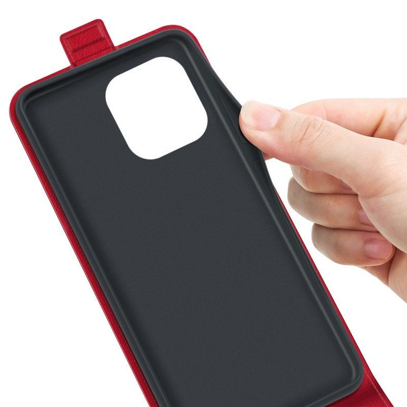 Etui Folio do iPhone 14 Pro Max Skórzany Futerał Pionowy Efekt Skóry Z Klapką