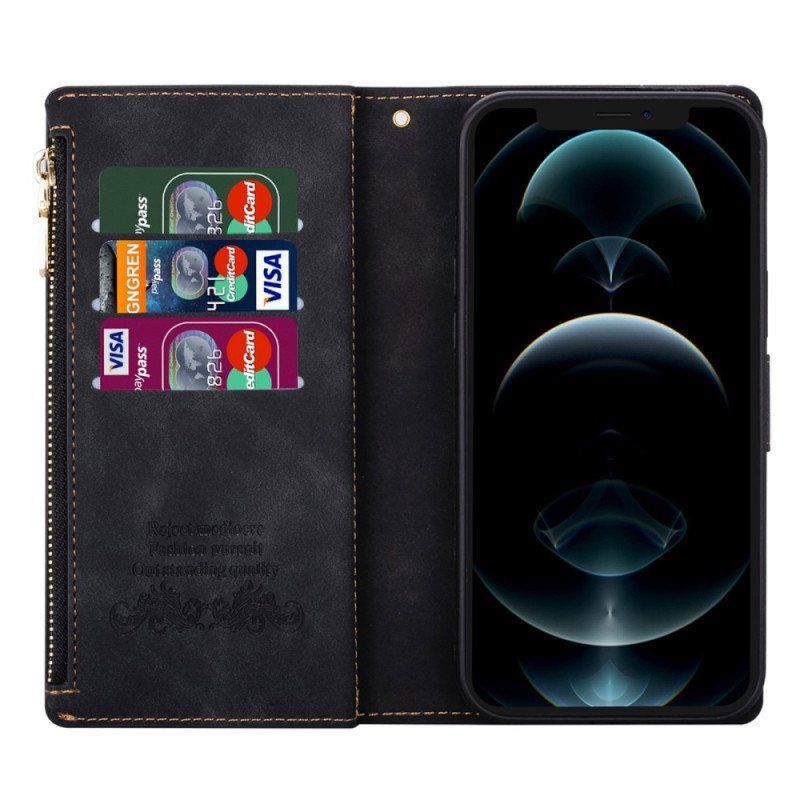 Etui Folio do iPhone 14 Pro Max z Łańcuch Geometria Paska