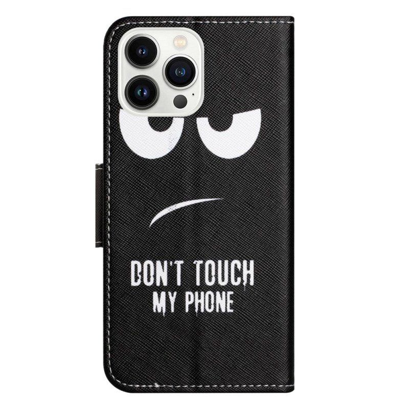 Etui Folio do iPhone 14 Pro Nie Dotykaj Mojego Telefonu