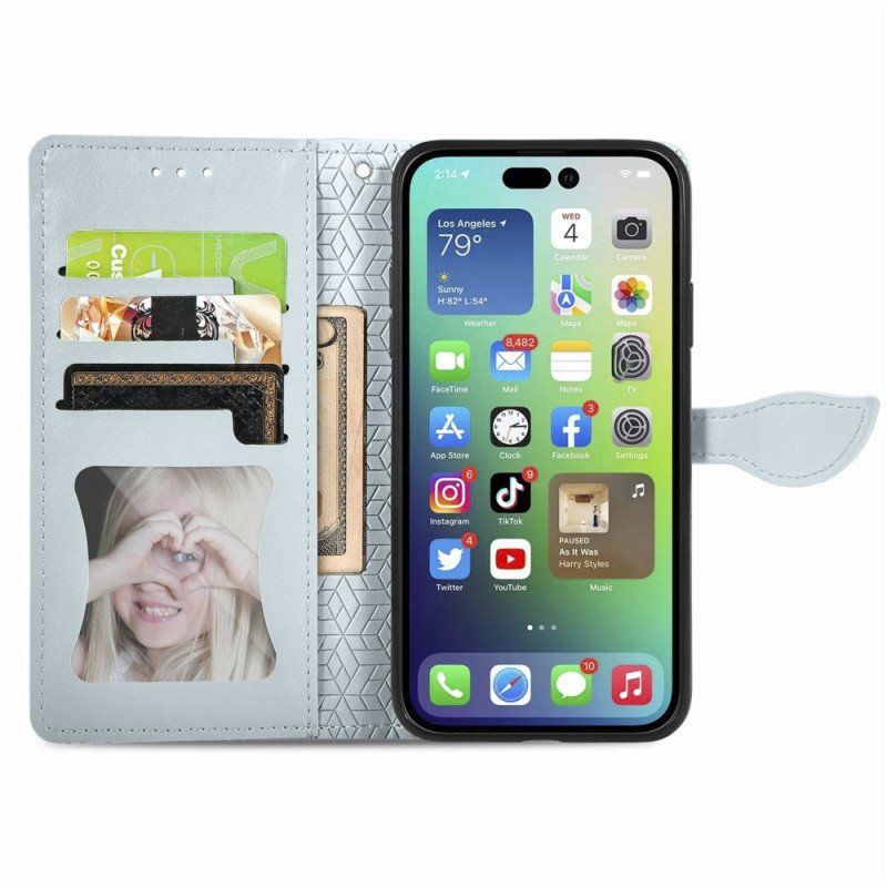 Etui Folio do iPhone 14 Pro Plemienne Liście