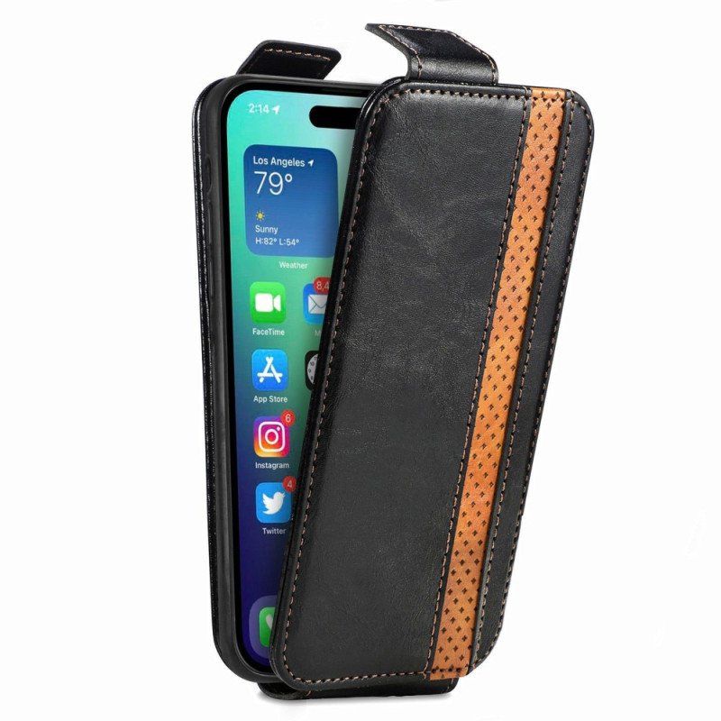 Etui Folio do iPhone 14 Pro Skórzany Futerał Pionowa Klapa Caseneo