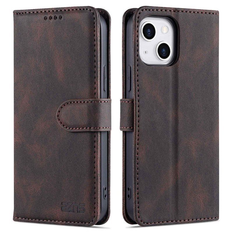 Etui Folio do iPhone 14 Stylizacja Skóry Azns