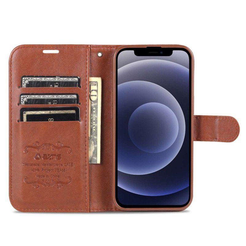 Etui Folio do iPhone 14 Stylizacja Skóry Azns