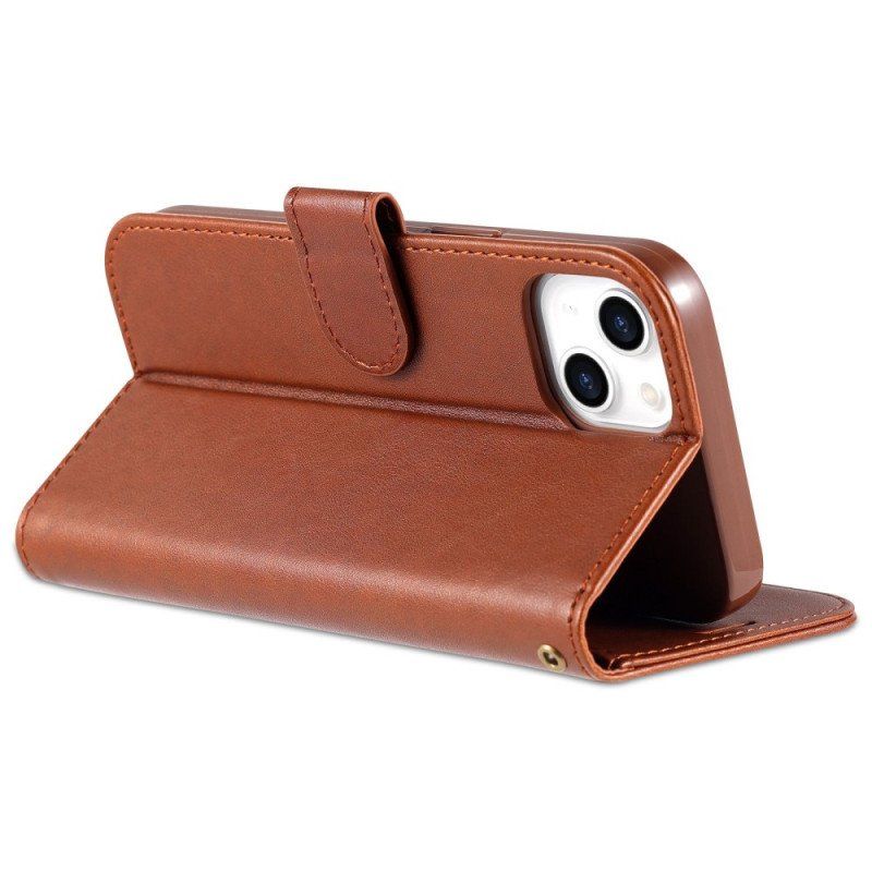 Etui Folio do iPhone 14 Stylizacja Skóry Azns