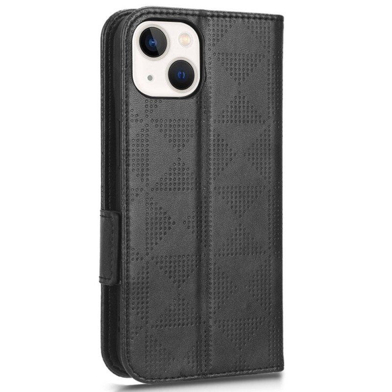 Etui Folio do iPhone 14 Trójkąty Ze Smyczą