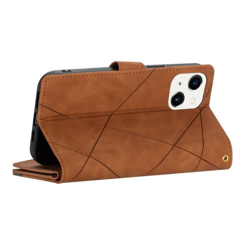 Etui Folio do iPhone 14 z Łańcuch Geometria Paska