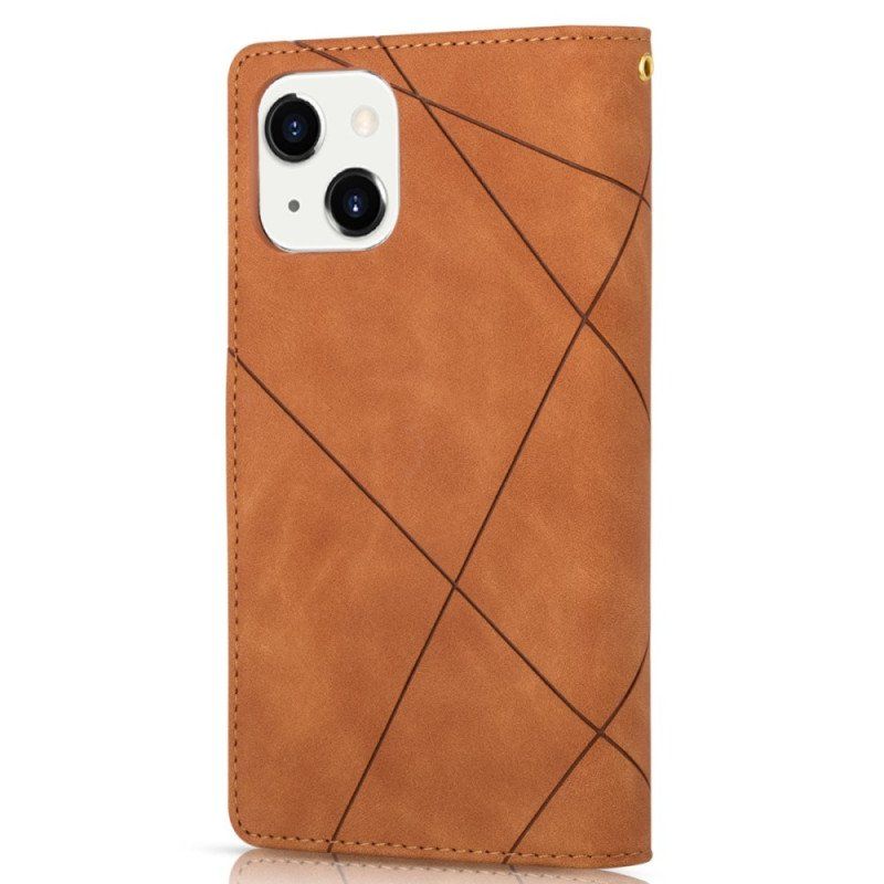 Etui Folio do iPhone 14 z Łańcuch Geometria Paska