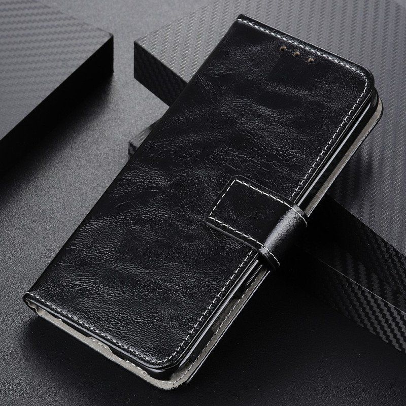 Etui Folio do iPhone 15 Lakierowane Z Widocznymi Szwami