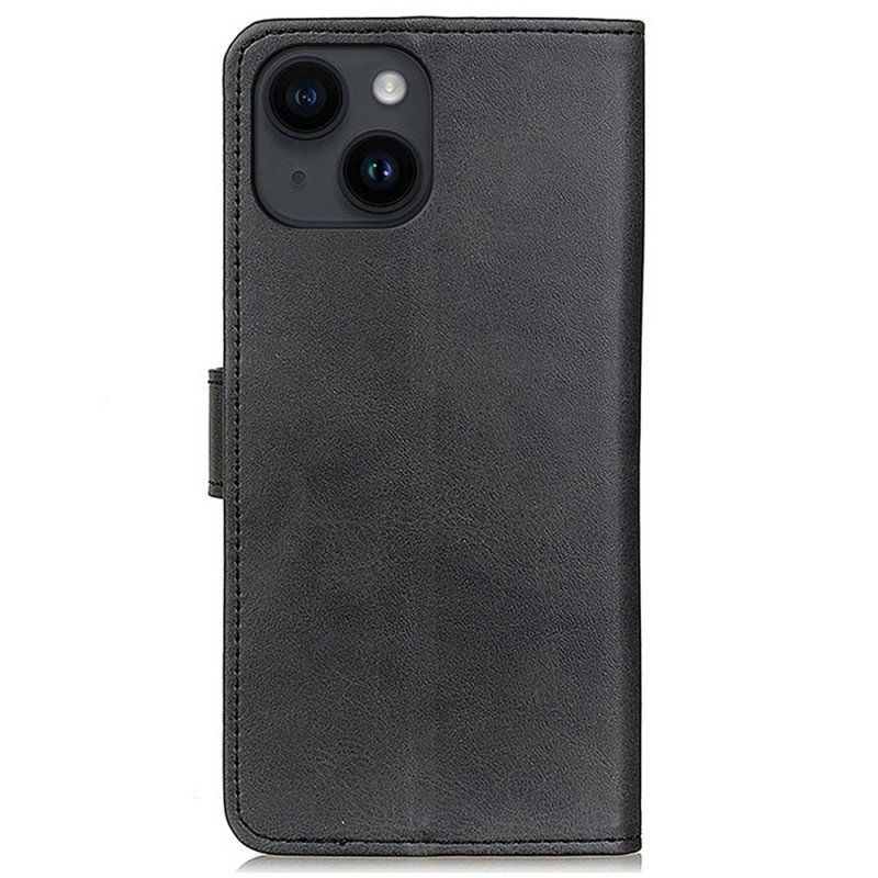 Etui Folio do iPhone 15 Matowa Sztuczna Skóra